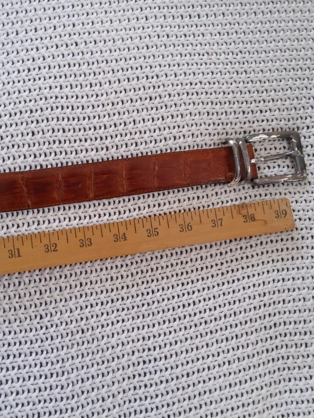 Vintage Genuine Crocodile Leather Belt Made In Italy Unisex